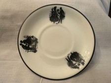 a. Untertasse Porzellan Silhouetten  Schwarzlot Julius Edelstein Kronach Bavaria