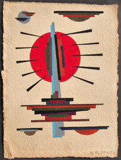 Russische Avantgarde SUPREMATISMUS  Gouache 20.Jhd signiert Boris ALEPKOW