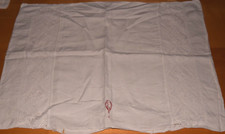 Altes Leinen Paradekissen Kopfkissen mit Spitze Monogramm Kissenbezug (12343)