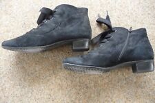 Vabeene RINA Stiefeletten, schwarz, Wildleder, Gr. 43, Schnürung, Reißverschluß