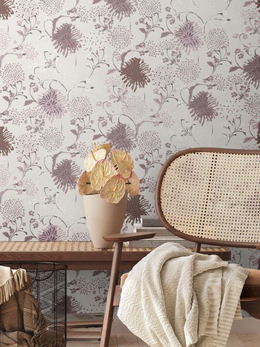 Florale vliestapete mit - florale,