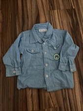 Hemd Langarm Blau Gestreift Gr. 86