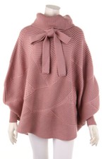 Salvatore Ferragamo Poncho Wool with Belt S powder pink