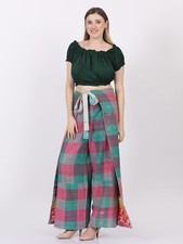 Damen Kantha Stoff Krawatte Knoten Thai Wickelhose weites Bein sortiert Großh...