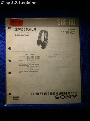 Sony service manual - sony, srf