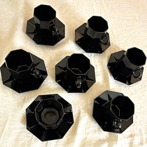 Schwarzes glas kaffeetassen - schwarzes,