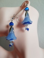 Ohrringe Blütenohrringe Blau