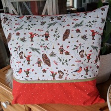 Dollbelge Cozy Time Kissenbezug  Kissenhülle Wichtel  Eule Mäuse Winterdeko 