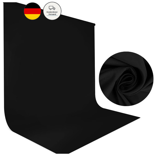 Fotohintergrund schwarz 5x2m - schwarz, 1,5x2m