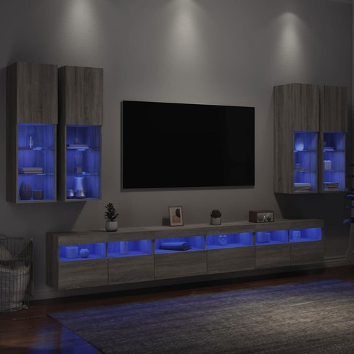 Wohnwand mit led - tv, anbauwand