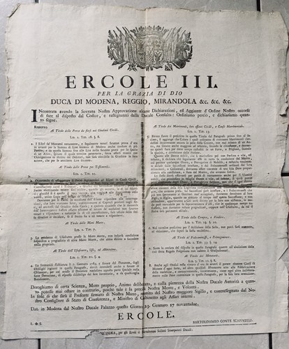 Ercole modena 1789 plakat - di,