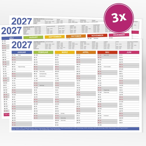 Tafelkalender 2027 din - tafelkalender, a4