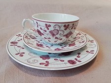 August Warnecke,3-Teiliges Tee/Kaffeegedeck,Dekor China Purpur,Rosen/Blumen 
