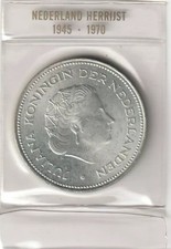 Niederlande 10 Gulden 1970 in Folie -  720er Silber 25 Gramm Juliana – (181)