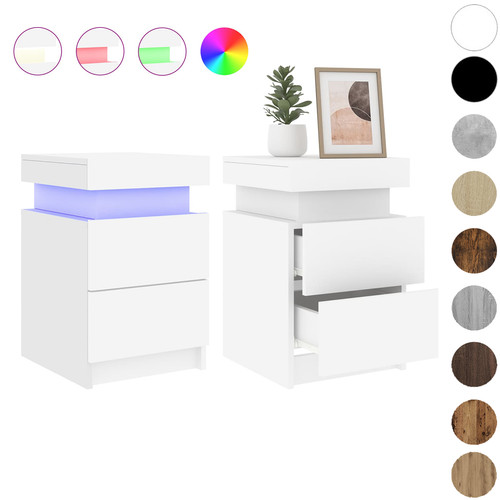 Led nachttisch mit schublade - nachttisch, 2