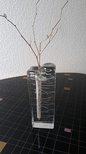 70s glasblock vase eisglas - 70s,