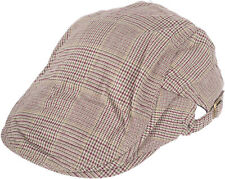 Retro KARO Karierte 50s Schiebermütze / FLAT CAP Braun Rockabilly