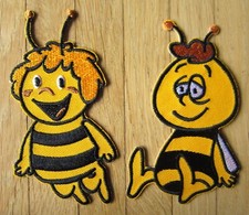 2 x Aufnäher / Aufbügler/ Patch: BIENE MAYA und WILLI - TV Zeichentrick Cartoon