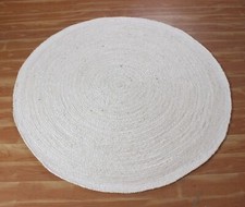 Teppich Weiß Rund Jute 100%