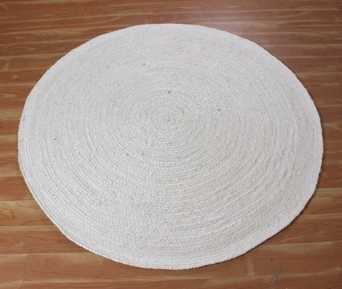 Teppich weiß rund jute 100 - teppich, 100%