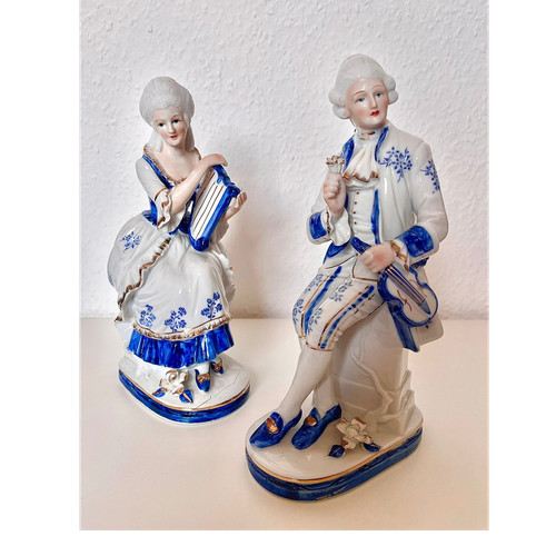 Großes porzellan figurenpaar - großes, porzellan-figurenpaar