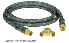 Premium Antennenkabel 75 Ohm Koaxialkabel 4K UHD HDTV FullHD Koax Stecker Buchse