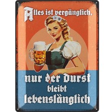 Blechschilder retro Bier Bar Deko, Metallschilder mit Spruch Partyraum, 30x40cm