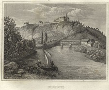 Dornburg Original Stahlstich Kl. Universum 1843