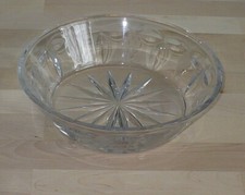 Glasschale/Obstschale, rund, alt, schwer, Kristall?, geschliffen