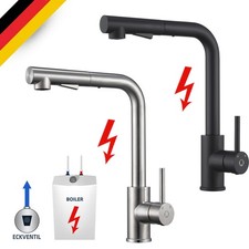 Wasserhahn Niederdruck Küchenarmatur mit Ausziehbar Brause Küche Mischbatterie