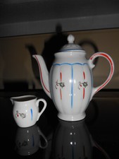Kaffeekanne u. Milchkännchen  Puppengeschirr guter Zustand  50/60Jahre Höhe 11,5