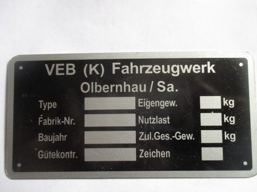 Typenschild s39 schild ddr - schild, ifa