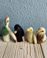 4 handgemachte Fingerpuppen aus Filz von faserverbund Germany Größe 7 - 10 cm 1a