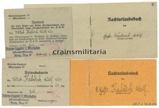 4x Orig. Ausweis & Urlaubskarte Sanitäter Lazarett Wiesbaden Wien Strassenbahn