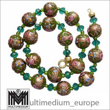 Vintage Murano Glas Kette Halskette Grün glass necklace millefiori