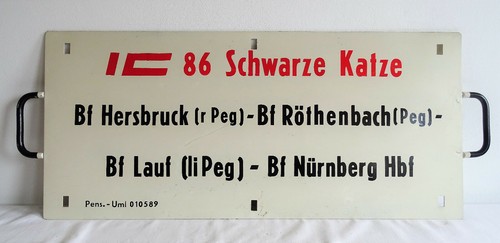 Zuglaufschild 70x31 - db,