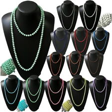 Kette Lange Halskette Wickelkette Perlenkette Modeschmuck Armband Perlen 8mm VZ8