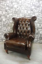 Leder Sessel Chesterfield Sessel Sofa Sessel Club Sessel Braun Leder Ohrensessel