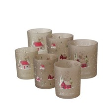 6 STK Kerzenhalter Häuser