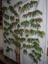 Bäume Kirschbaum Acrylgemälde auf Baumwolle Wandbehang ca. 114 x 140 cm