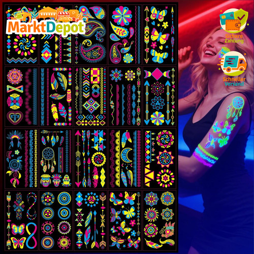Leuchttattoos 172 stück - leuchttattoos, neon