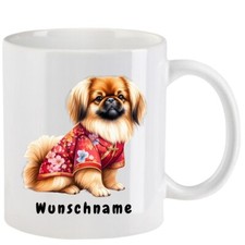 Tasse mit Pekinese aquarell -