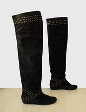 See by Chloé ? Vintage Overknee Stiefel Nieten Wildleder Überkniestiefel Gr. 37