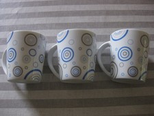 3 x Kaffeebecher Tassen Porzellan mit Werbung Handwerk Höhe 10 cm Ø9 cm