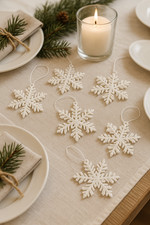 10x Schneeflocken Anhänger