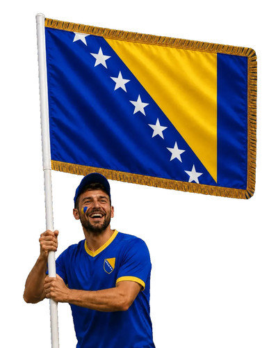 Bosnien flagge mit goldborte - flagge,