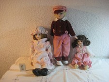 3x Porzellankopfpuppen / Künstlerpuppen 2x Mädchen 1x Junge aus Sammlung