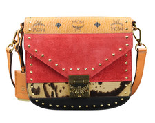 MCM Tasche Patricia Umhängetasche Handtasche cognac gold Nieten + ZERTIFIKAT