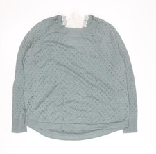 Ille de Cocos Damen Pullover Blau Rundhals Größe S