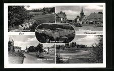 AK Bad Bramstedt, Auepartie, Kirchenbleeck, im Moor, Markt mit Roland 1935 